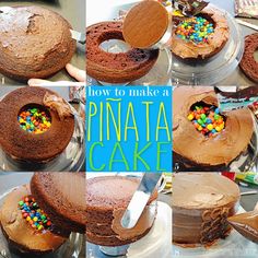 how to make a pinata cake with chocolate frosting and sprinkles