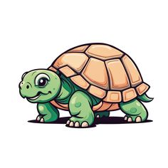 a cartoon turtle is standing on its hind legs