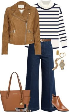 Brown Blazer Outfits For Women, Blazer Style Women, Classic Fashion Looks, Denim Polo, Looks Jeans, Mode Tips, Stylish Outfits For Women Over 50, Women Inspiration, Blazer Style