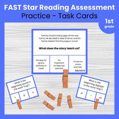 the task cards for fast star reading