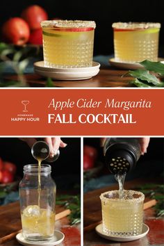 This apple cider margarita recipe is an easy fall twist on a favorite Mexican tequila cocktail. They're the perfect balance of sweet and tart - great for serving at fall happy hours, on Taco Tuesdays, or even with Thanksgiving dinner. Fall Cocktail Recipes Tequila, Cider Margarita Recipe, Tequila Sangria, Autumn Beverages, Apple Cider Margarita, Cider Margarita, Cocktail Recipes Tequila, Mexican Tequila, Homemade Margaritas