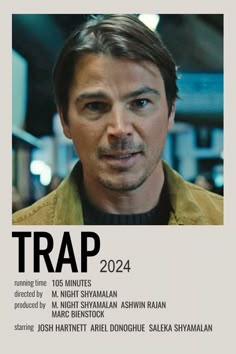 a poster with the name trap on it and an image of a man's face