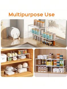 multiple pictures of various items in the kitchen with text overlay that reads multipurpose use