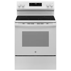 a white stove with the door open and two burners on each side, against a white background