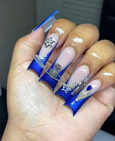 Blue Duck Nails, Duck Nails Long, Punk Nails, Long Acrylic Nail Designs, Duck Nails, Long Acrylic Nails Coffin, Acrylic Nails Coffin Pink, Unique Acrylic Nails, Long Square Acrylic Nails