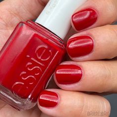 @essie’s Forever Yummy is their color of the month for August. I was very excited at this color choice because it’s my favorite red by… Essie Red Nail Polish Shades, Unguilty Pleasures Essie, Essie Red Nail Polish Comparison, Essie Nail Polish Bordeaux Red Wines, Essie Watermelon Nail Polish, Young Nails, Very Excited, Mani Pedi