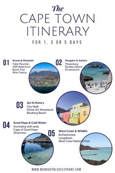 the cape town itinerary for 1 - 3 days