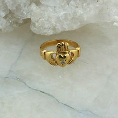 14K Yellow Gold Claddagh Ring, Small Diamond, Size 7.75, 5.2 grams Stock # BRT04-R46 This listing contains photographs of the actual item you will receive. Our items are in excellent condition with little or no signs of wear and many are one of a kind pre-owned estate finds. Please look closely at the pictures in this listing as they are part of the product description. Please read the description, as any imperfections or condition comments will be included. We do our best to accurately describe Gold Claddagh Ring, Claddagh Ring, Claddagh Rings, Couture Accessories, 2023 Vision, 20th Birthday, Fine Jewelry Designers, Trading Company, Multi Stone Ring