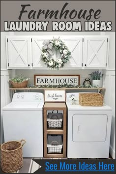 a white washer and dryer sitting next to each other in a laundry room