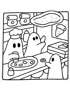 Cute But Creepy Coloring Pages, Outline Drawings For Colouring, Cute Mushroom Coloring Pages, Bobbie Goods Coloring Pages Ghost, Patterns For Coloring, Coloring Pages Simple Cute, Spooky Colouring Pages, Spookie Cutie Coloring Pages, Kuromi Coloring Pages Printable