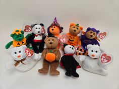 Ty Beanie Baby Halloweenie Beanies are small 4 inch beanies! They are in mint condition and come wearing a tag protector. Choose your favourite one! Thank you! 🙏 ✨Your Vintage Collectible will be shipped in 1 business day. ✨Questions? Happy to answer! Feel free to send me a message! 😍 ✨Thank you for supporting my family!🌸 Ty Beanie Baby Costume, Halloween Streetwear Beanie, Halloween Beanie Babies, Beanie Bears, Beanie Baby Prices, Original Beanie Babies, Beanie Babies, Beanie Baby, Ty Beanie