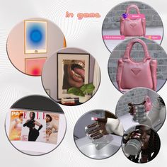 a collage of photos with different types of purses and handbags on them