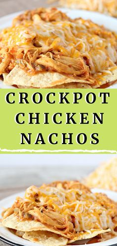 crockpot chicken nachos on a white plate