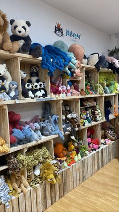 a room filled with lots of stuffed animals