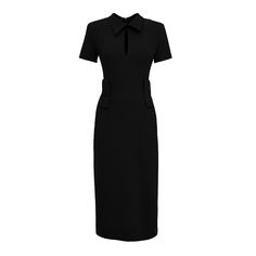 Midi Black Dress With Belt | Julia Allert | Wolf & Badger Fitted Viscose Semi-formal Dress, Black Knee-length Midi Dress For Business, Chic Black Midi Business Dress, Semi-formal Fitted Viscose Midi Dress, Black Fitted Modern Midi Dress, Fitted Viscose Midi Dress For Semi-formal Occasions, Classic Black Midi Dress For Business, Fitted Black Midi Dress Modern Style, Black Fitted Midi Dress Modern Style