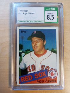 a baseball card with a red sox player on it