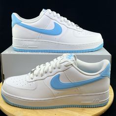 Nike Air Force 1 '07 White University Blue Fq4296-100 Shoes Size 13 >Brand New Never Worn And In Amazing Condition, (Has Box But Missing Lid) No Rips/Tears/Stains Anywhere On The Shoes. If You Have Any Questions Please Message Me And I’ll Get Back To You As Quickly As Possible. >If You Like This Pair Of Shoes You May Like Some Of My Other Pairs As Well, I Have Over 500 Pairs To Choose From I Give Discounts On All Bundles Air Force 1 Blue And White, Light Blue Nike Air Force 1 Low-top For Streetwear, Light Blue Nike Air Force 1 Low-top For Sports, Nike Air Force 1 Light Blue For Streetwear, Sporty Nike Air Force 1 In Light Blue, Blue Nike Air Force 1 Sneakers With Branded Insole, Blue Air Force 1, Nike Air Force 1 Blue With Air Max Cushioning, Blue Nike Air Force 1 With Air Max Cushioning