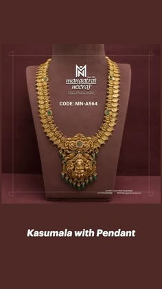 Nakshi Necklace, Nakshi Jewellery, Lakshmi Pendant, Gold Haram Designs, Ruby Necklace Designs, Gold Haram, Gold Temple Jewellery, Bridal Necklace Designs