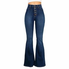 Ladies High Waisted Bell Bottom Bootcut Denim Pants Flared Jeans Trousers Hippie | eBay Womens Bell Bottom Jeans, Flared Jeans 70s, Bellbottom Pants, Fashion Thoughts, Dancing Clothes, Flair Jeans, Clothes Girl, Bottom Jeans, Birthday List