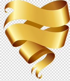 a gold ribbon on a transparent background