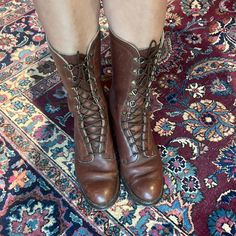 Size 8 Make A Offer Ren Faire Shoes, Morgan Brown, Granny Boots, Shoes Vintage, Vintage Boots, Vintage Shoes, Lace Up Boots, Shoe Laces, Lace Up