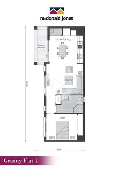 the floor plan for an apartment in granny flat 7