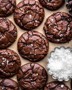 chocolate cookies with sea salt on top