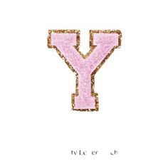 the letter y is made up of pink glitter