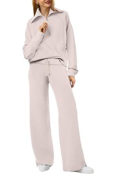 Amazon.com : Winter 2023 Outfits White Two Piece Outfit, Lounge Sets For Women, Two Piece Loungewear, Sweatsuit Set, Half Zip Sweatshirt, Workout Running, Sports Wear, Loungewear Sets, Exercise Fitness