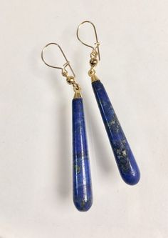 Elegant Genuine Lapis Lazuli Earrings Lapis and Gold - Etsy Lapis Lazuli Earrings, Funky Earrings, Light Earrings, Earrings Elegant, Earrings Drop, Fun Earrings, Bead Caps, Glass Earrings