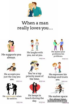 a poster with the words when a man really loves you