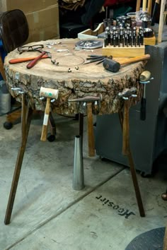 a table that has some tools on it