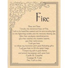 Fire Invocation poster - Wiccan Place Poster Reference, Element Of Fire, Fire Magic, Ritual Magic, Essential Oil Carrier Oils, Love Spell Caster, Witchcraft Spell Books, Wicca Witchcraft, Wiccan Spells