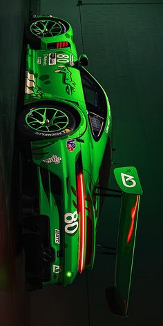 an overhead view of a green race car