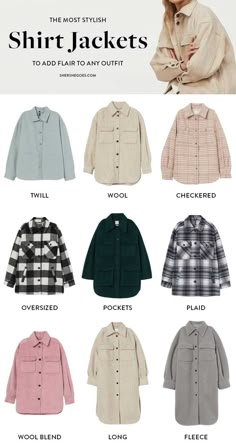 here are the best shackets and how to wear them! shacket stands for shirt jacket and they make a great fall outwear piece or light jacket! here's how to wear a shacket and the best shackets available that are cute, cozy and affordable! fall trends, affordable shackets, cute shackets, #womensfashion #shacket #shirtjacket #wintertrends #amazonfashion #amazonfinds #founditonamazon affordable fashion, affordable winter fashion, winter jackets, fall jackets Shacket Outfits, Shacket Outfit, Fashion Capsule Wardrobe, Diy Vetement, Fashion Vocabulary, Everyday Fashion Outfits, Casual Day Outfits, Quick Outfits, Shirt Jackets