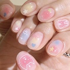 Hello Nails, Cute Simple Nails, Simple Gel Nails, Blush Nails, Pretty Gel Nails, Really Cute Nails, Soft Nails, Kawaii Nails, Halloween Nail