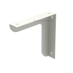 a white metal bracket on a white background