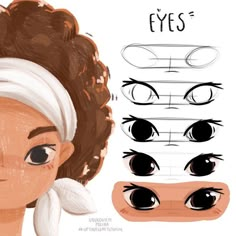 an illustrated drawing of different types of eyes