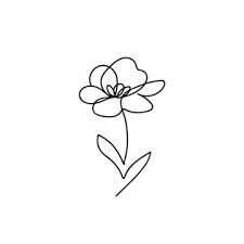 a single line drawing of a flower on a white background with the word love written below it