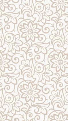 a beige and white floral pattern with swirls