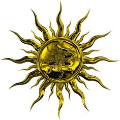 the sun with an animal on it