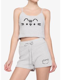 Pusheen Fuzzy Girls Lounge Set Fuzzy Lounge Set, 6th Grade Outfit Ideas, Pusheen Aesthetic, Girls Lounge, Pusheen Cute, Lazy Afternoon, Fashion 2000s, Disney Merch, Outfit Plan