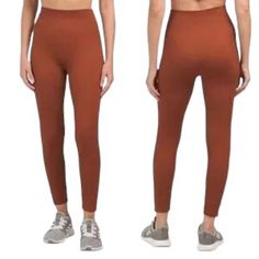 Mwl Madewell Ribbed High Rise Seamless Leggings In Rust These Leggings Are Super Soft & Comfortable And Very Stretchy. I Wear A L And They Fit Me Great. They Have A High Waist & Are Ankle Length. Activewear, Fitness, Gym, Exercise, Athleisure Size L/Xl (Fit More Like A L) -- Waist Un-Stretched 27", Inseam 25.5" -- Recycled Polyamide / Spandex Brand New / Never Worn! 8/29/24-3 Orange High-stretch Workout Bottoms, Orange Stretch Leggings For Gym, Orange Fitted Workout Leggings, High-waisted Brown Workout Leggings, Micro-elastic Red Leggings For Yoga, Leggings Women, Burnt Orange Color, Gym Exercise, Ribbed Leggings