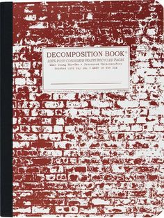 a red and white book with the words decompositionion book written on it