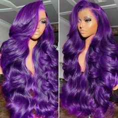 PRICES MAY VARY. Wear and Go Glueless Wigs Human Hair Material:Purple 5x5 Body Wave Lace Front Wigs Human Hair, 100% Unprocessed Brazilian Body Wave Lace Front Colored Wig Human Hair, Cut From Young Female Head Directly, Hair Is Healthy, Soft, Bouncy, No Strange Smell, Glueless Lace Front Wigs Human Hair,Wear And Go For Beginners. 5X5 Purple Lace Front Wigs Human Hair Colored Quality :Purple 5x5 Lace Front Wig Human Hair,Soft And Bouncy,True To Length & The Density Is Decent, Pre Plucked Hairlin Dark Purple Wig, Purple Lace Front Wig, Purple Wigs, Body Wave Lace Front Wigs, Hair For Black Women, Sew In Hairstyles, Birthday Hairstyles, Purple Wig, Human Hair Color