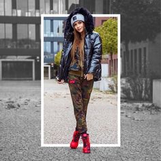 #Winter21 #Collection #StreetWear #ArmyStyle #Camouflage #DoubleRedArmy #WomanOutfit #Fashion #RedHellBoots #WomenJacket #WomenStyle Hidden Potential, The Shadow, Show Off, Camouflage