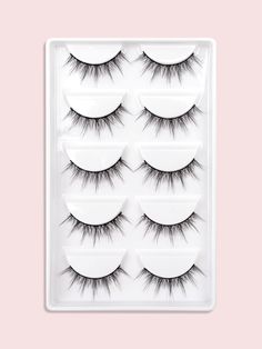 Black  Collar  Chemical Fiber  Full Strip Lashes Embellished   Beauty Tools Manga Lashes, Cute Eye Makeup, Pretty Lashes, Lashes Natural, Makeup Accesories, Graphic Makeup, Bath And Body Works Perfume, Eyelash Sets, Gothic Makeup