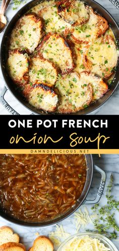 ONE POT FRENCH ONION SOUP, family dinner ideas for tonight, comfort food Delight Recipes, Weekend Food, French Onion Soup Recipe, Onion Soup Recipes, French Onion Soup, Oven Recipes, Healthy Dinners, Minestrone