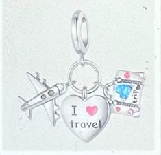 Love to Travel Charm , Fits Pandora Bracelets , Airplane Charm , Flying Charm , Suitcase , Heart ,Travel Charm , 925 Sterling Silver Nice gift for someone or yourself Add this to your bracelet or as a gift. I do not accept returns. Sales are final but contact me if there is a problem ! Travel Charms, Love Signs, Pandora Bracelets, Best Gifts, Charms, 925 Sterling Silver, Bracelet, Etsy Uk, Sterling Silver