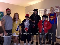 a group of people dressed up in costumes